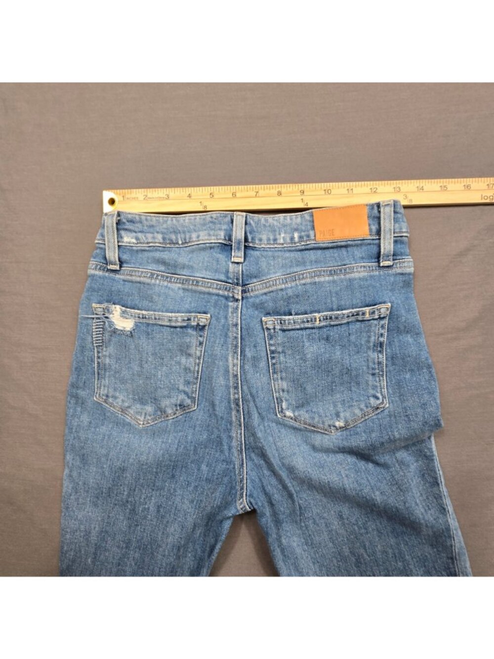 Paige Size 27 Womens Sarah Slim Jeans Light Blue Distressed Denim - Picture 6 of 6